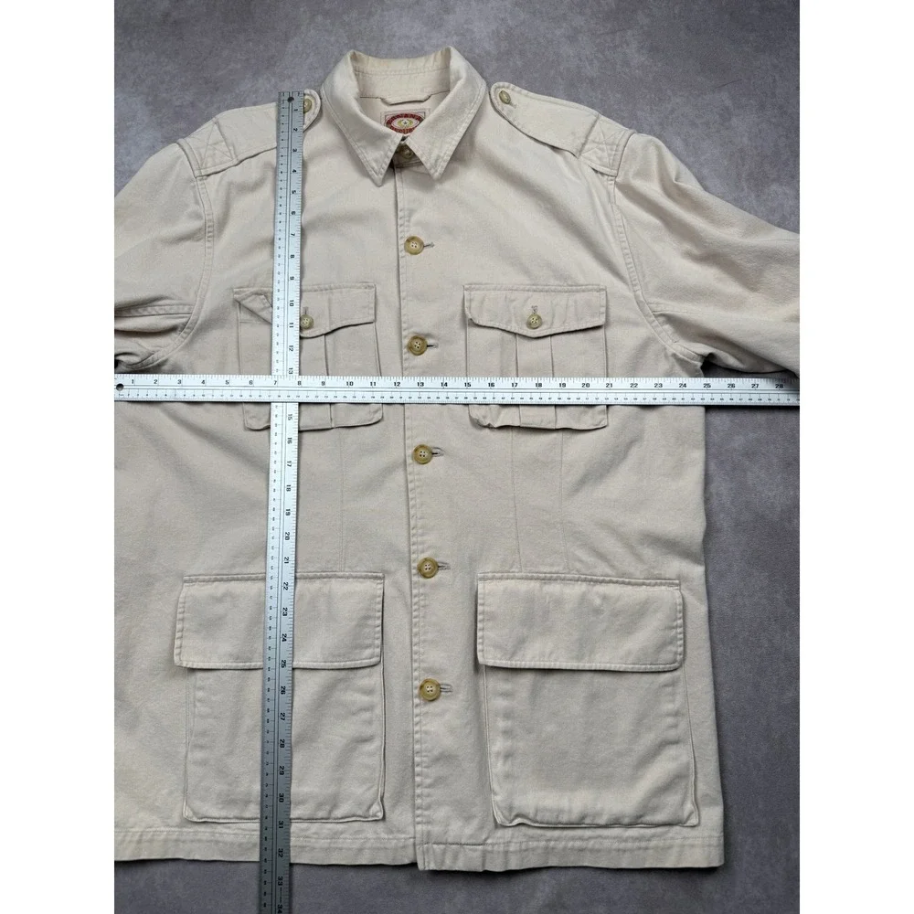 Vintage Banana Republic Safari Jacket Mens M Khaki Cotton Twill Utility Coat
